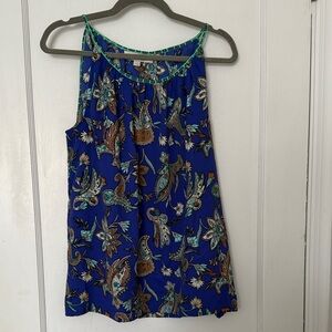 LOFT Vibrant Blue Paisley Tank Top